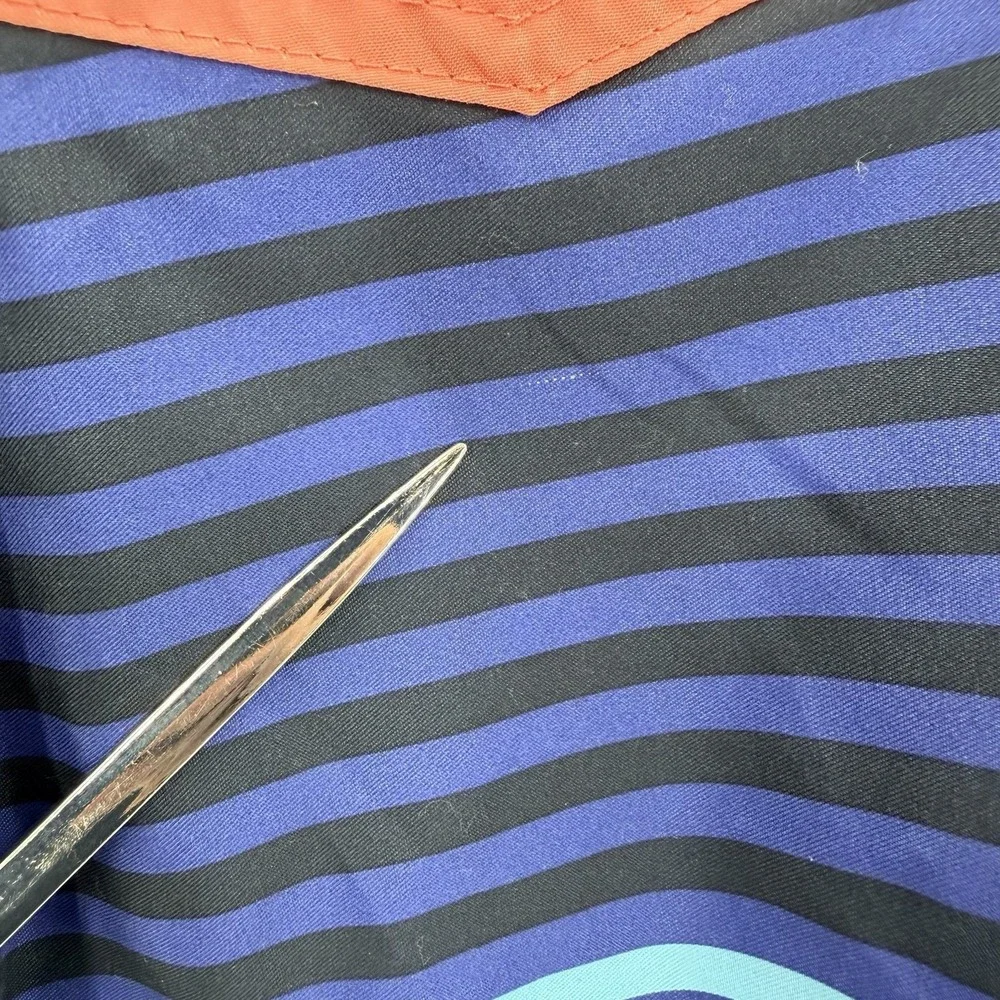 Club Room Swim Trunks Mens L Pink Blue Striped  Quick Dry Beach Shorts NEW